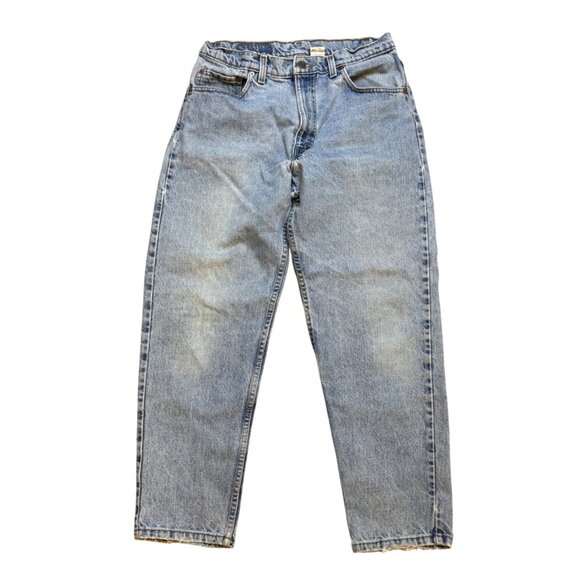 Vintage 90s Levis 550 Relaxed Fit Denim Jeans Distressed Blue Wash Tapered Leg 3 - Picture 1 of 9